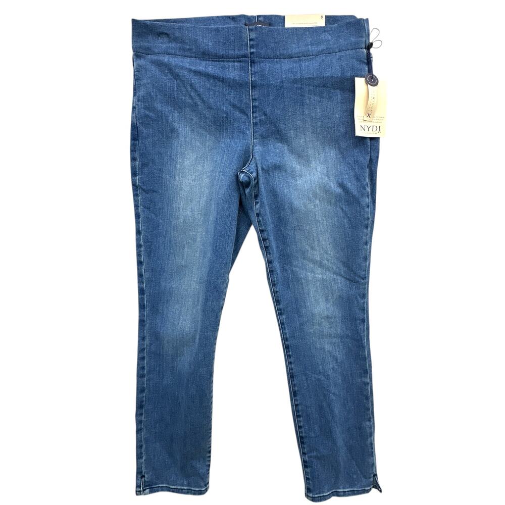 NYDJ Pull On Skinny Ankle Jeans Women 8 Aquino Medium Wash Lift Tuck NWT